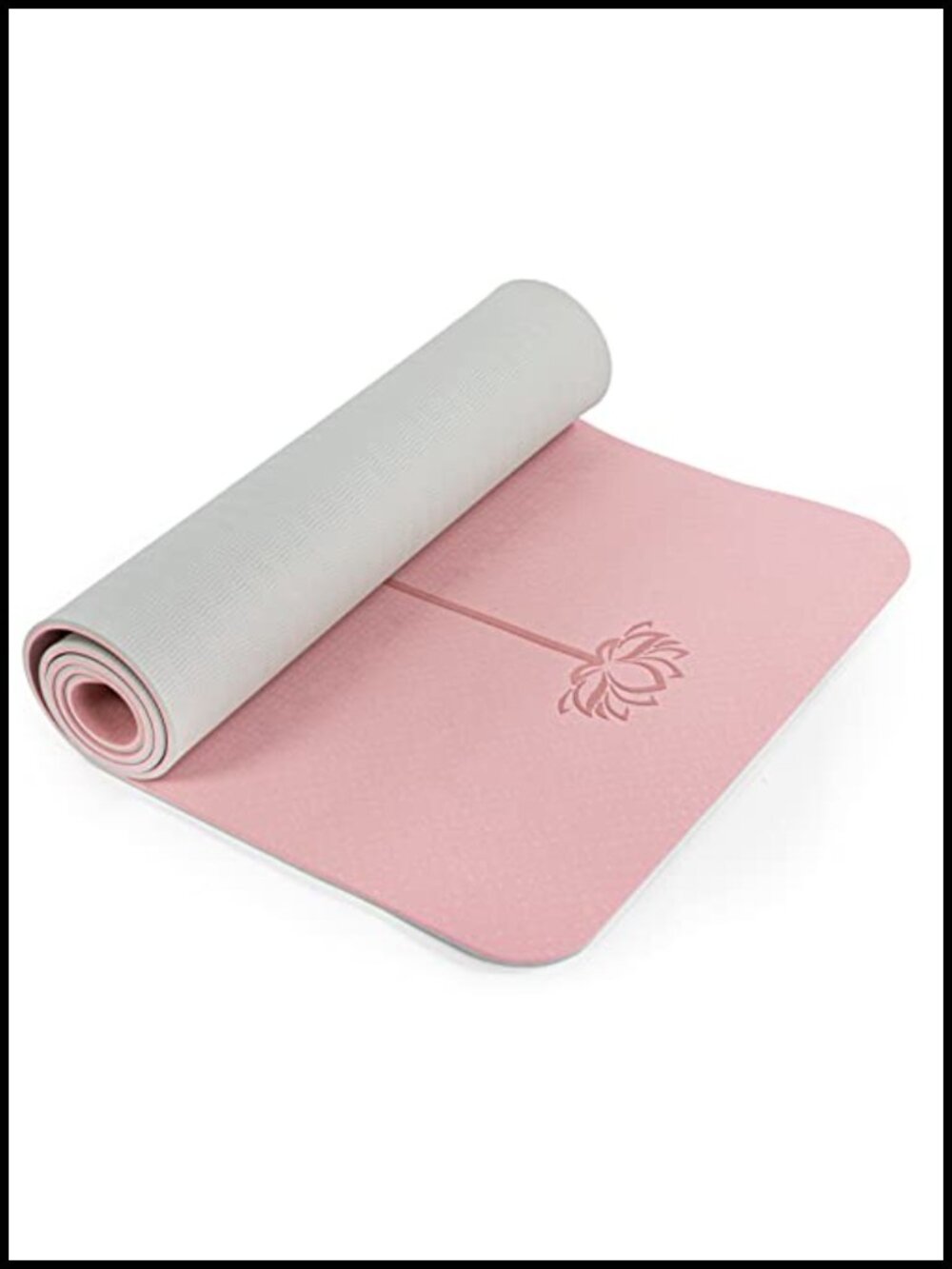 Non Slip Yoga Mat 1/4" Thick TPE Fitness Exercise Pilates Home Workout